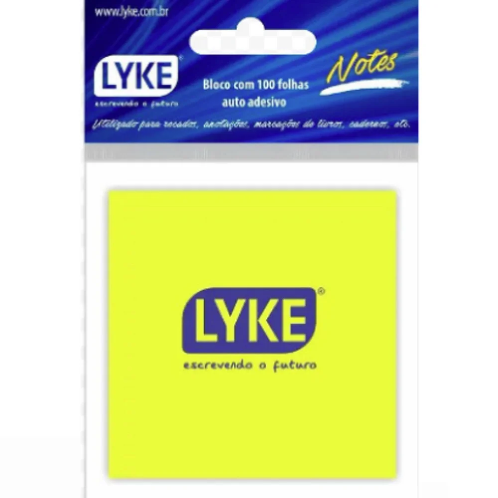 Recado Auto Adesivo 76 X 76 100 Fls. Amarelo Lyke