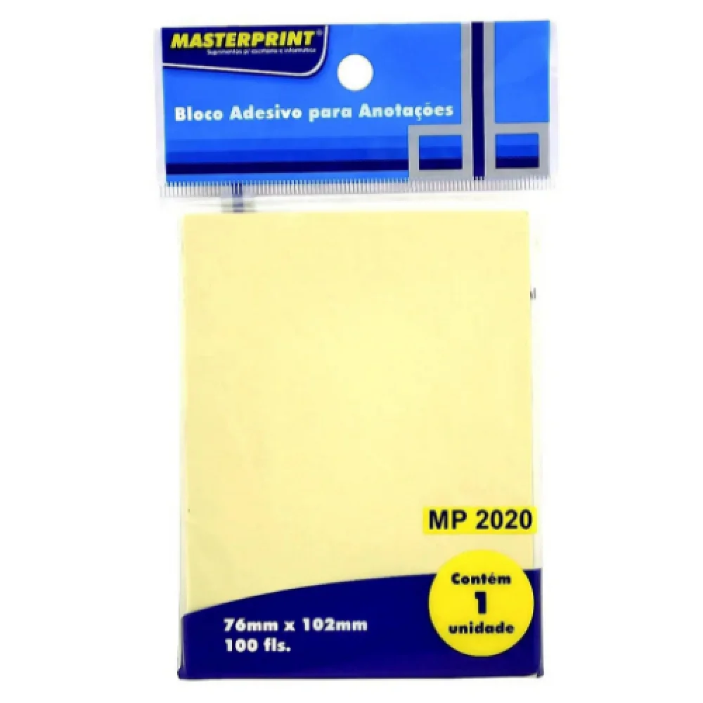 Recado Auto Adesivo 76X102 100 Fls. Amarelo Masterprint