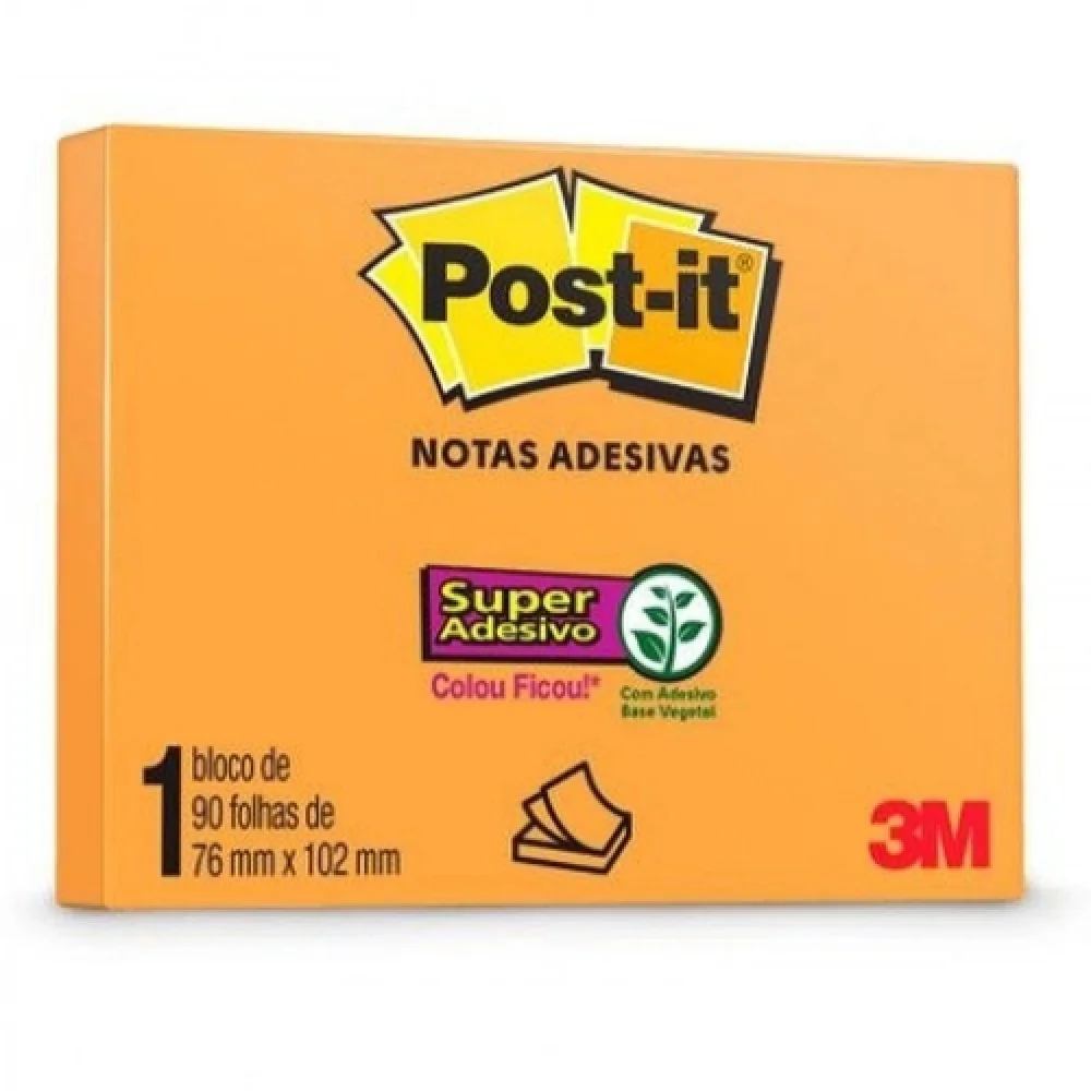 Recado Post It 657 76 X 102 Laranja 3M.