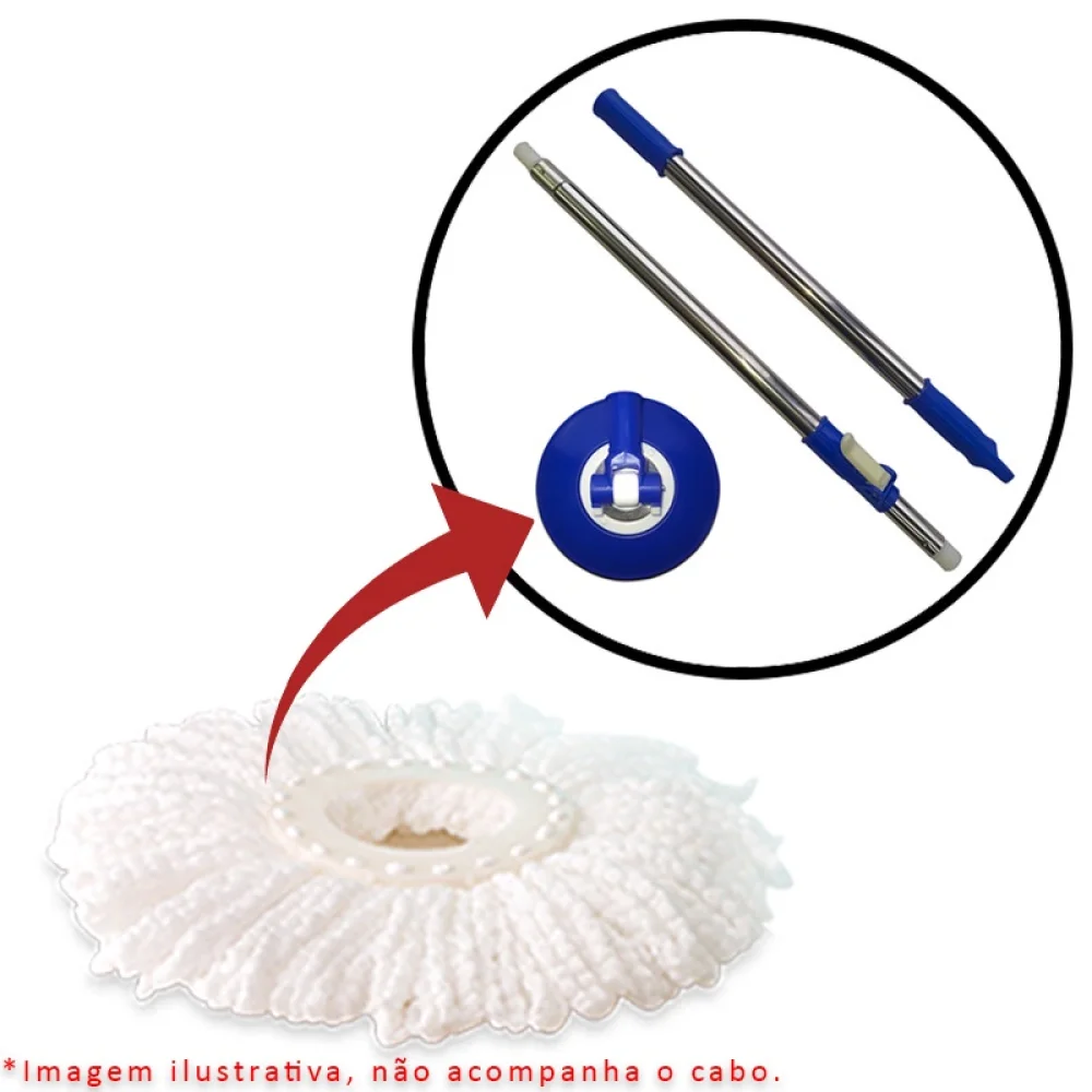Refil Esfregao Mop Limpeza Micro Fibra Bompack Branco