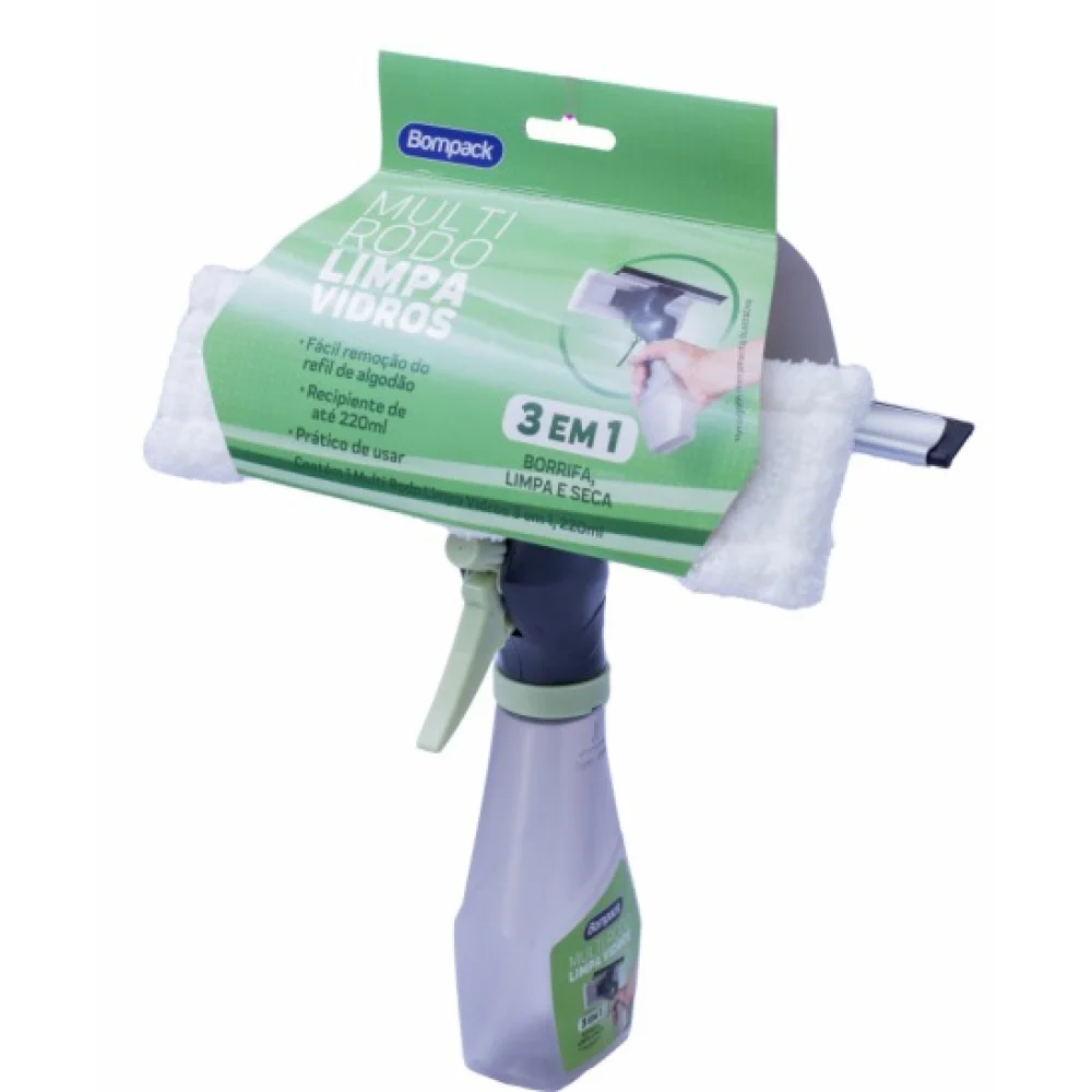 Rodo de Janela 3 em 1 Borrifa Limpa e Seca Promocao