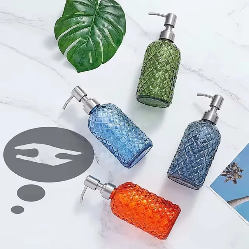 Saboneteira de Vidro Pump Trabalhada