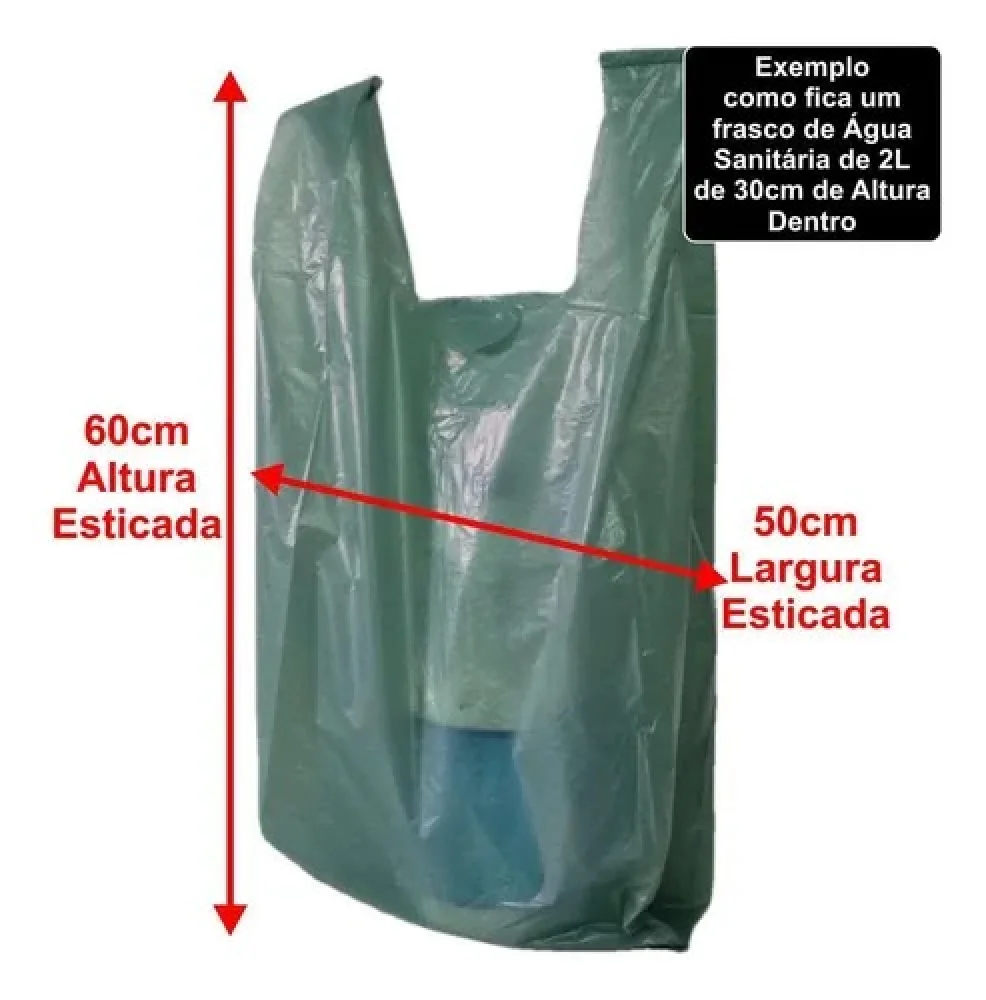 Sacolas Plasticas 50Cmx60Cm ( Dezena ) Reforcada Grossa