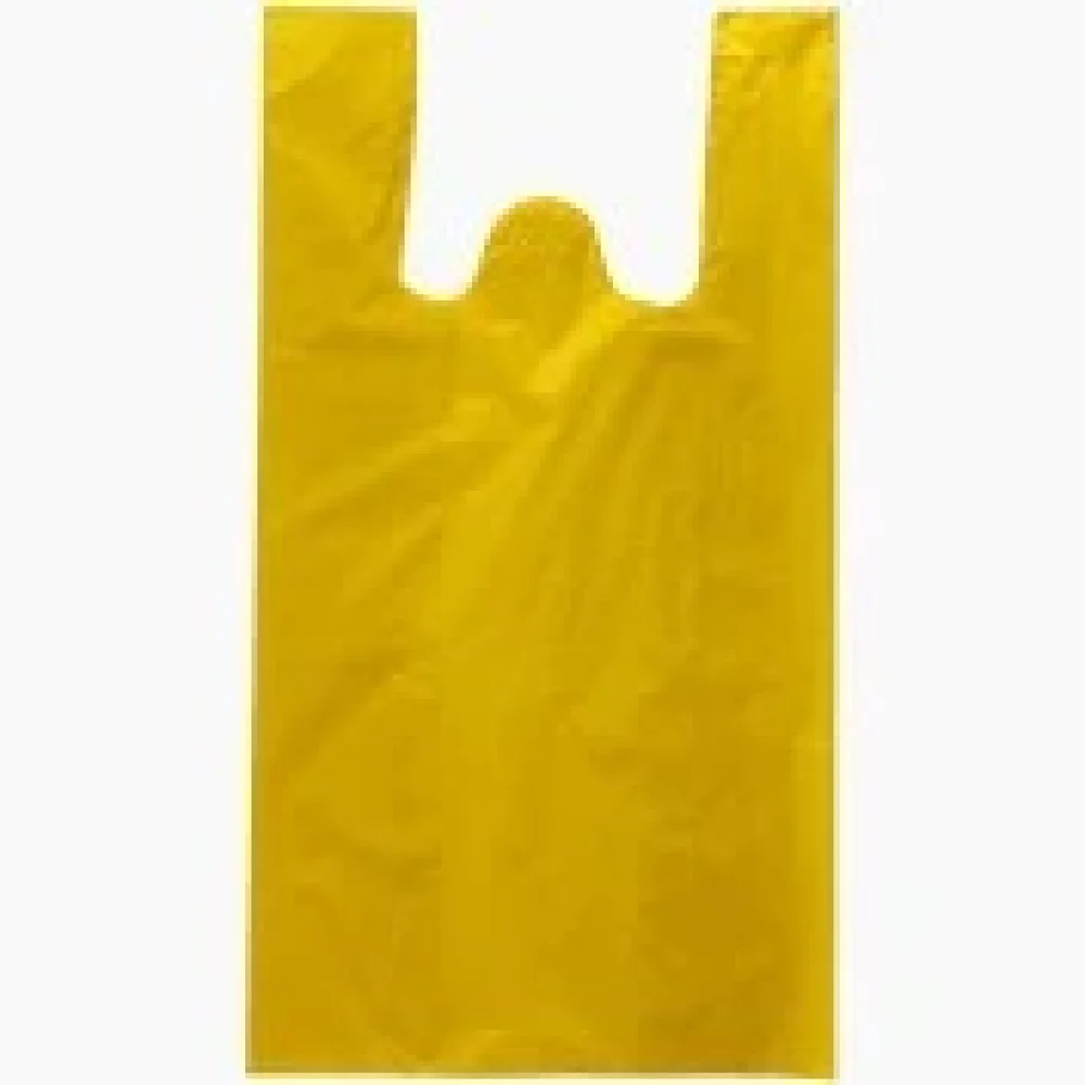 Sacolas Plasticas Alca Camiseta 32X40Cm ( Cento ) Amarelo