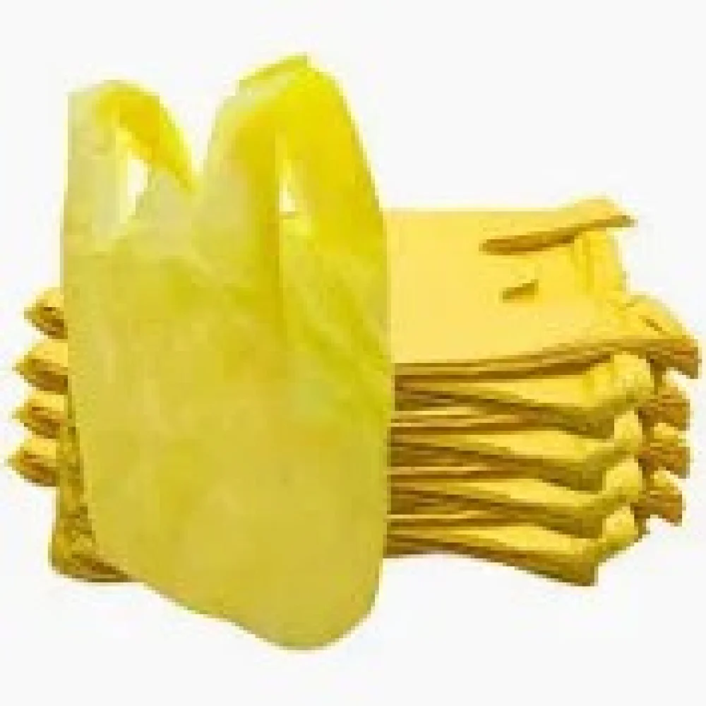 Sacolas Plasticas Alca Camiseta 32X40Cm ( Cento ) Amarelo