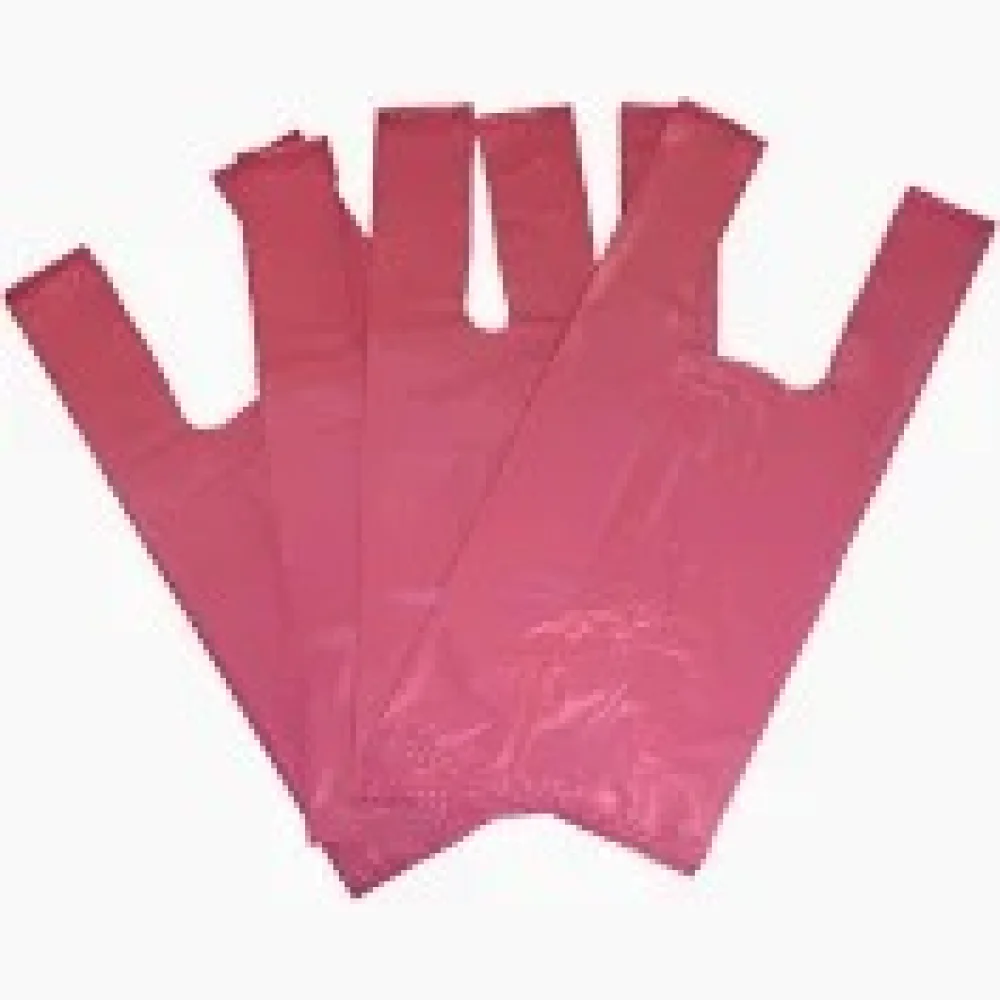 Sacolas Plasticas Alca Camiseta 32X40Cm ( Cento ) Rosa