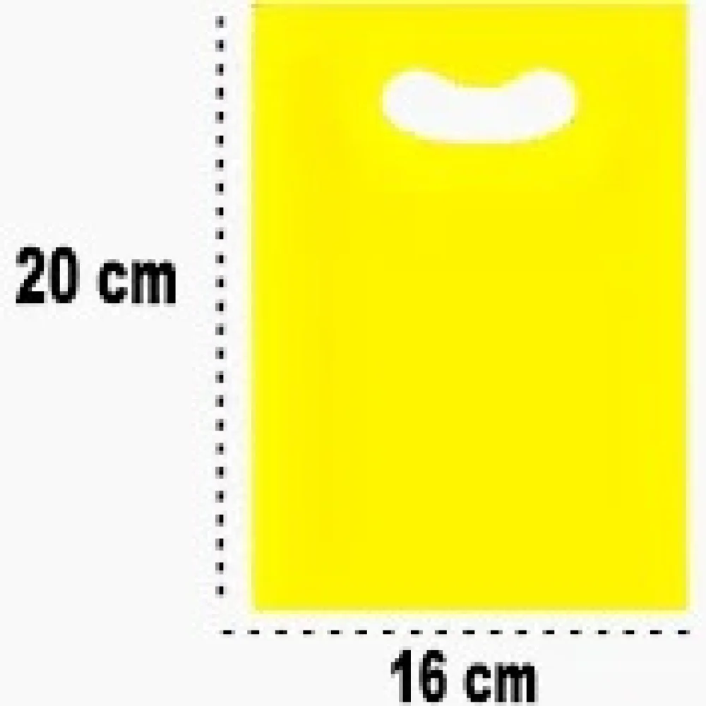Sacolas Plasticas Presente 16X20Cm 0,15 ( 50 Unid ) Amarela