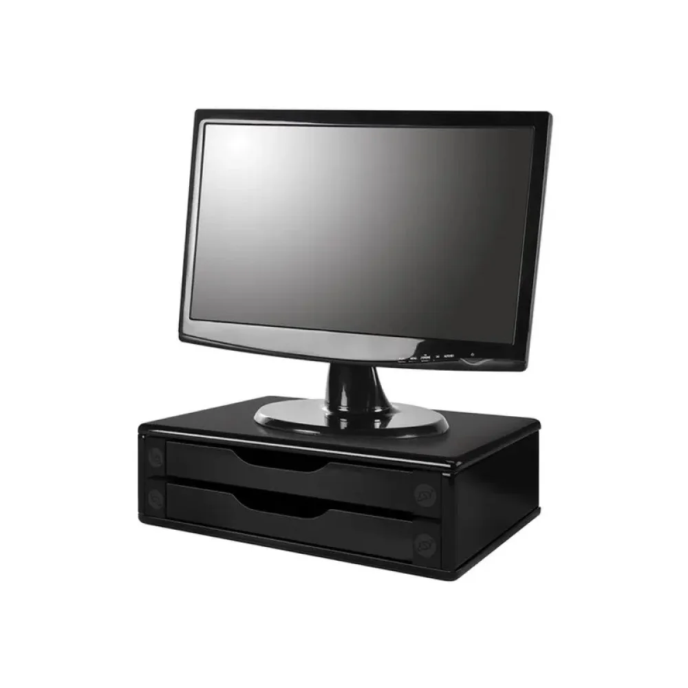 Suporte para Monitor com Organizador 2 Gavetas Preto Souza