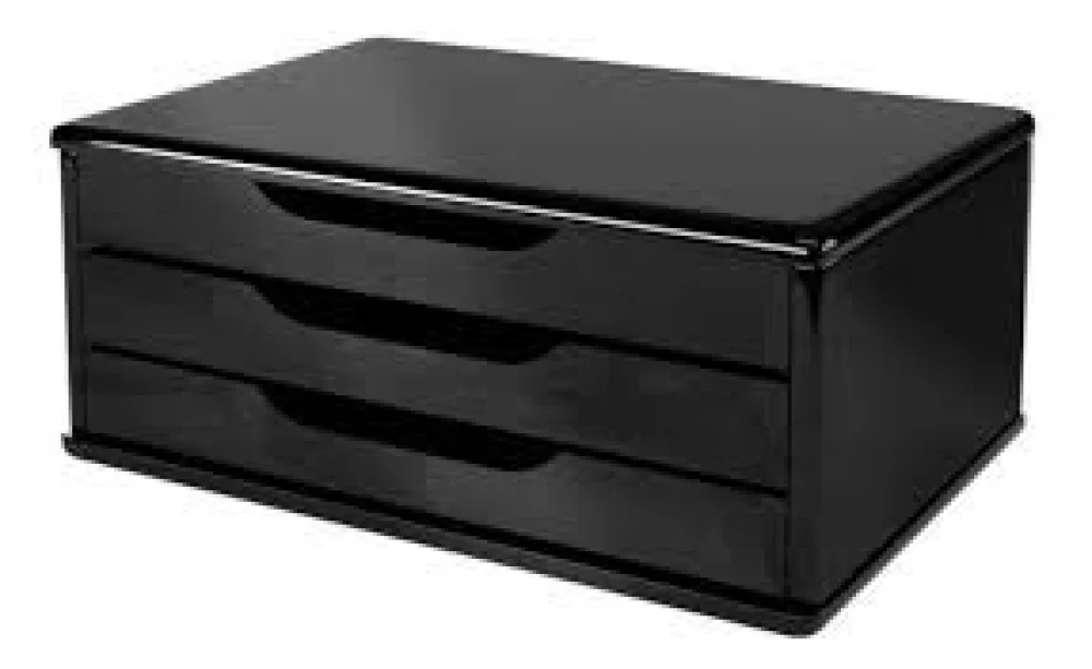 Suporte P/ Monitor C/ 03 Gavetas Preto