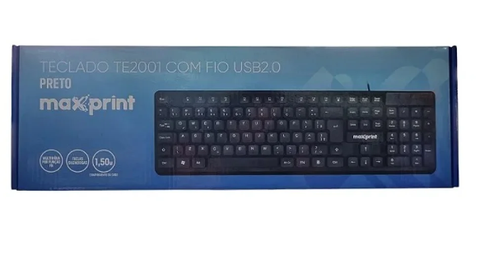 Teclado Usb 2.0 C/Fio Te2001 Teclas Flutuantes 60000155 Maxprint
