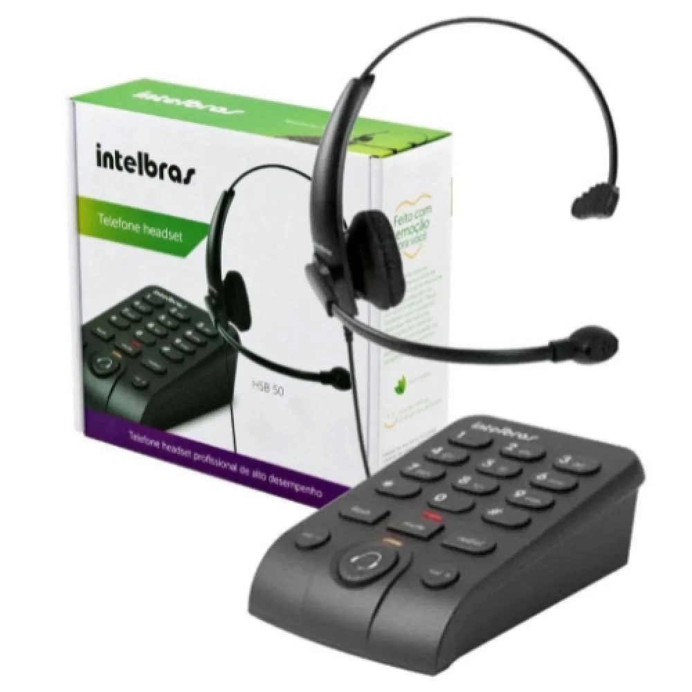 Telefone Head Set C/Teclado Hsb 50 Black Intelbras