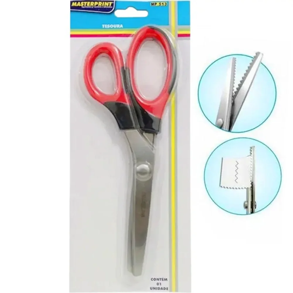 Tesoura 22,5 CM para Picotar Cabo Emborrachado Mp 513