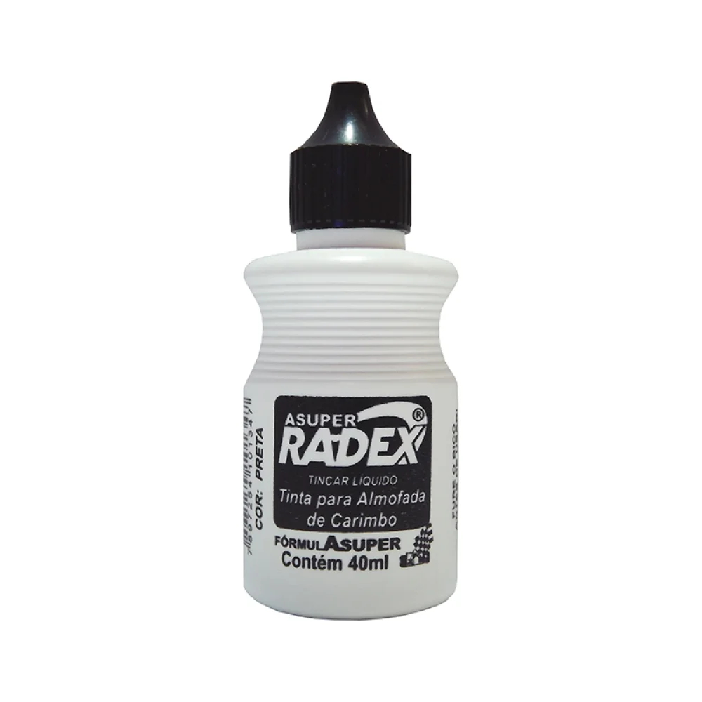 Tinta P/ Carimbo 40 Ml. Preta Radex