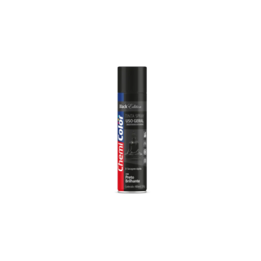 Tinta Spray Preto Brilhante 400Ml. Chemicolor