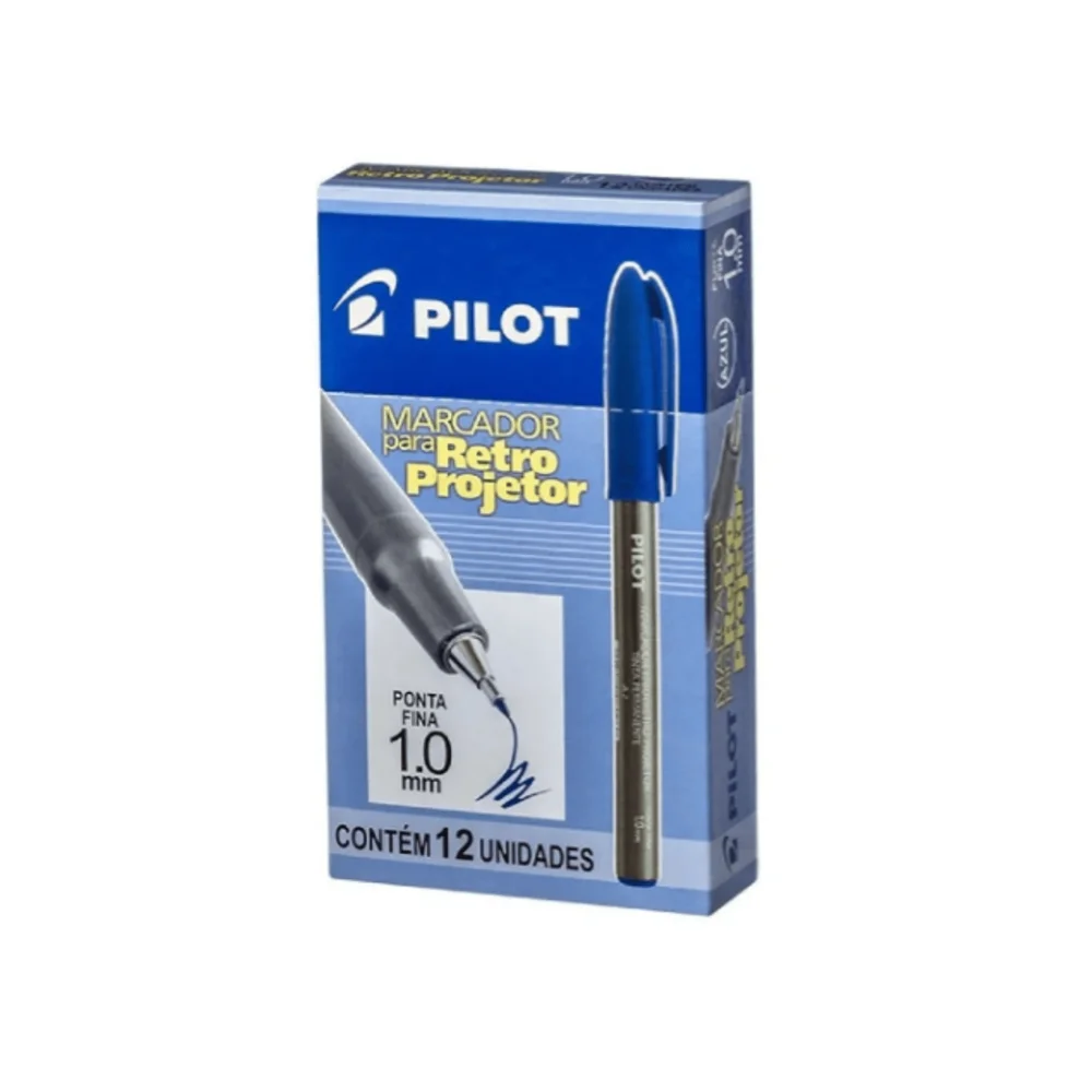 Caneta Retro Projetor 1.0 Fina Azul Pilot