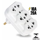 ADAPTADOR ENTRADA 2P 10 AMP SAIDA 10 E 20 AMP TRIPLO