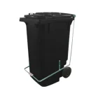 Cesto de Lixo 120 Litros C/ Pedal e Rodas Preto  Larplast