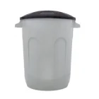 Cesto Plástico Cinza Com Tampa 93 Litros Jaguar
