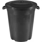 Cesto Plastico com Alcas Preto com Tampa 97 Litros Plasvale