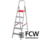 Escada Alumínio 05 Degraus Botafogo Cap. 120 Kilos