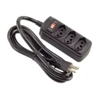 FILTRO DE LINHA 3 TOMADAS PRETO 20A FORCE LINE 1,5 METROS