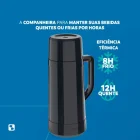 Garrafa Termica Preta Rosca 1.0 Litro Soprano