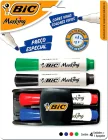Kit Pincel P/ Quadro Branco Bic Az/Pt/Vd/Verde com Apagador
