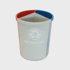 Lixeira MIX com 03 Divisoes Azul/Vermelha/Cinza Cap. Total 26 Lts