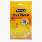 Luva de Borracha Amarela Flocada Grande Bompack