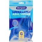 Luva Latex Limpeza Pesada Azul Grande Bompack