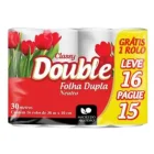 Papel Higiênico Double 30 Mts Folha Dupla C/ 16 Rolos