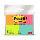 Recado Post It 653 Colorido 38 x 50 C/ 4x 50 Folhas Vd/Rs/Am/Lr 3M.