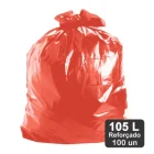 Saco de Lixo 105 Litros Vermelho Resistente (Cento) fcw