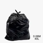 Saco de Lixo 40 Litros 56X60X 06 Micras Preto 10 Unid.