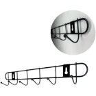 Suporte Tipo Cabide Aramado Preto com 06 Ganchos de Utilidades