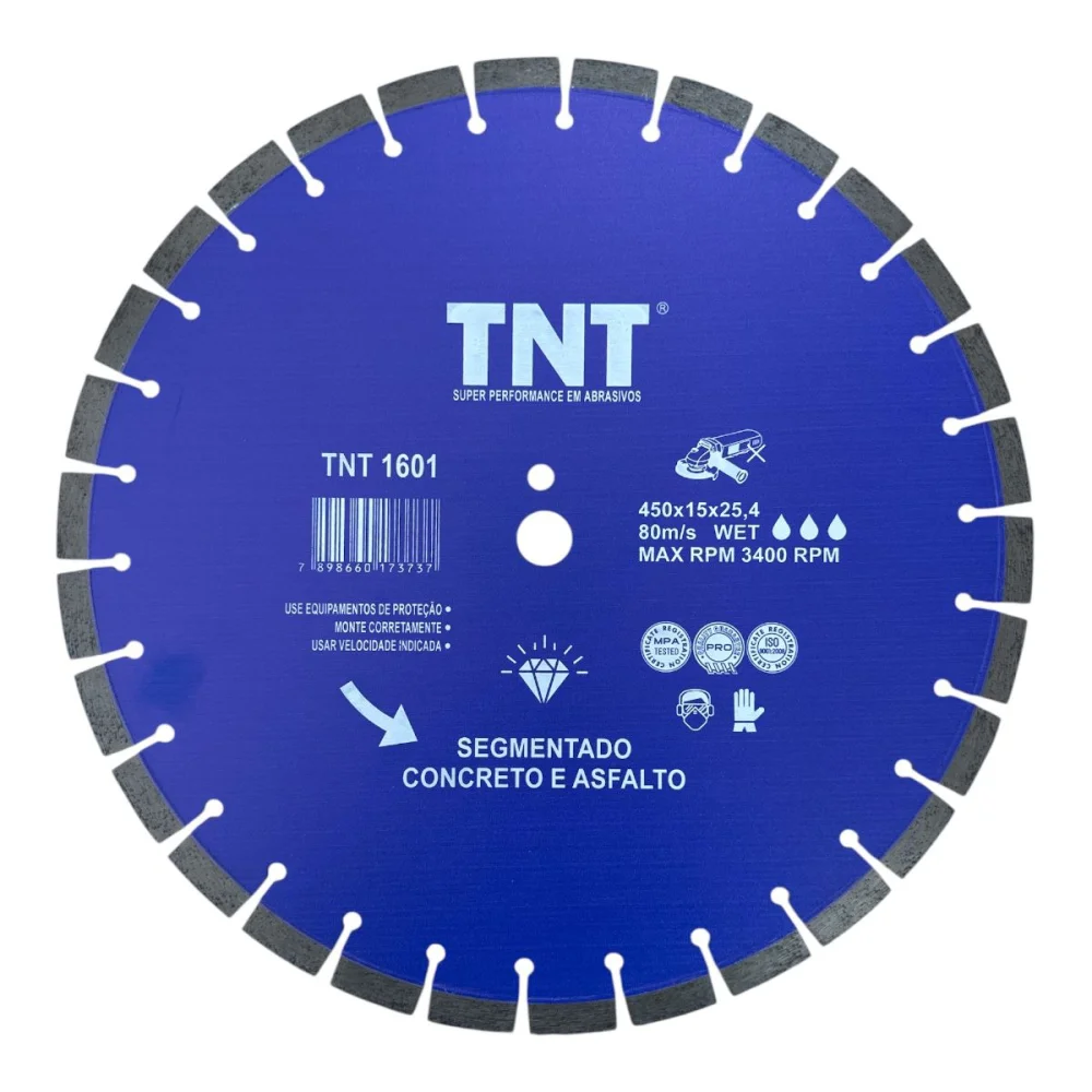 Disco Diamantado 450X16X25,4Mm para Asfalto e Concreto Tnt