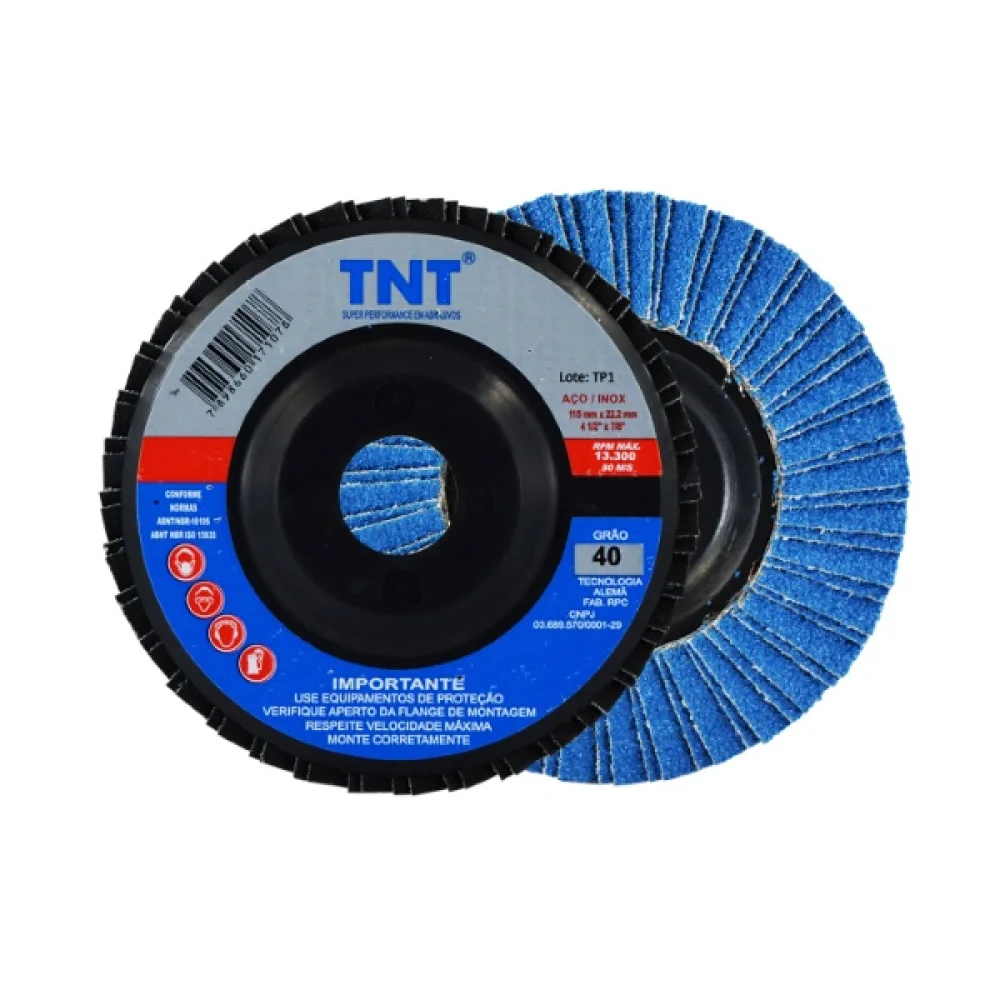 Disco Lixa Flap Blue Label 4.1/2 Gr 040 Tnt