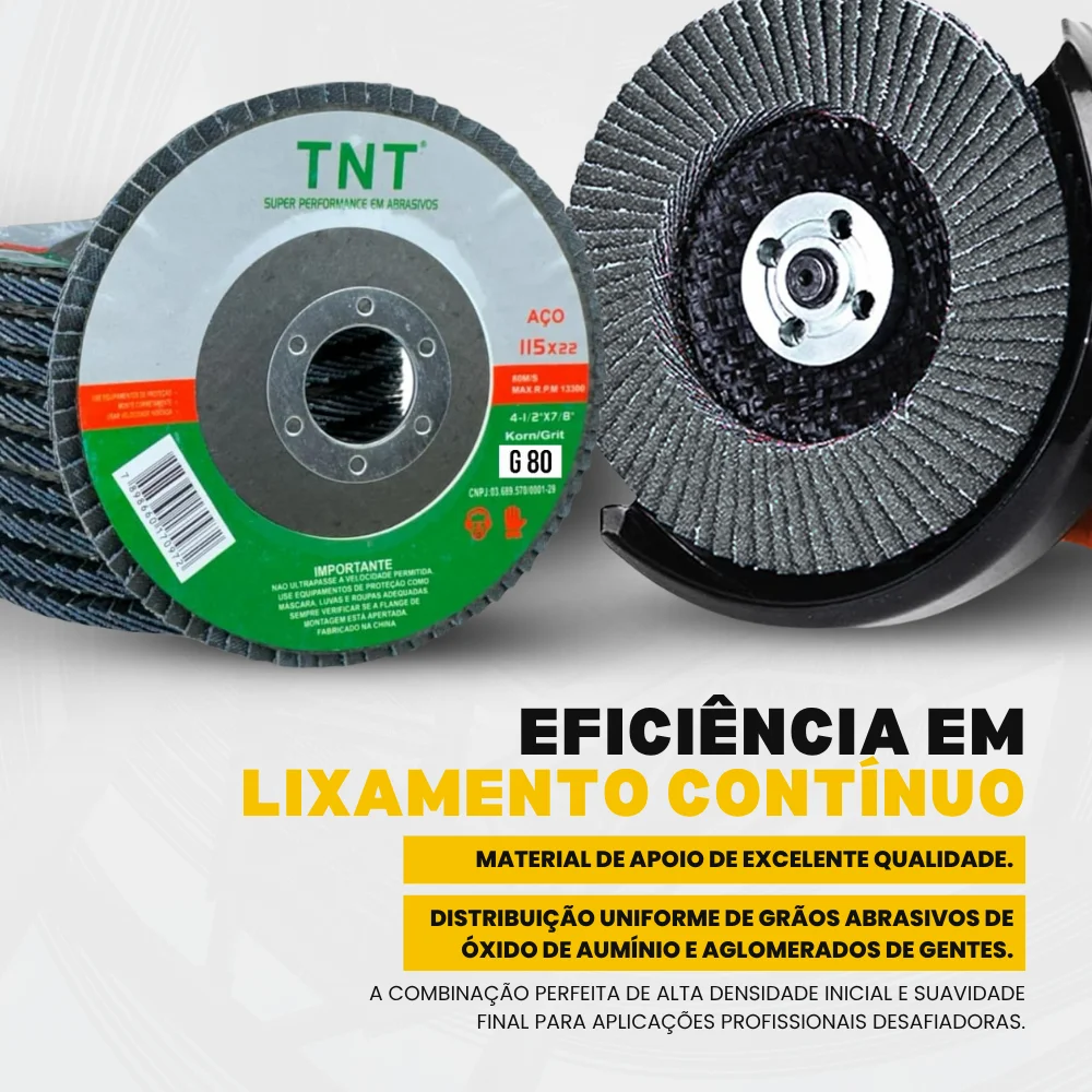 Disco Lixa Flap Green 4.1/2 Grão 120 Tnt