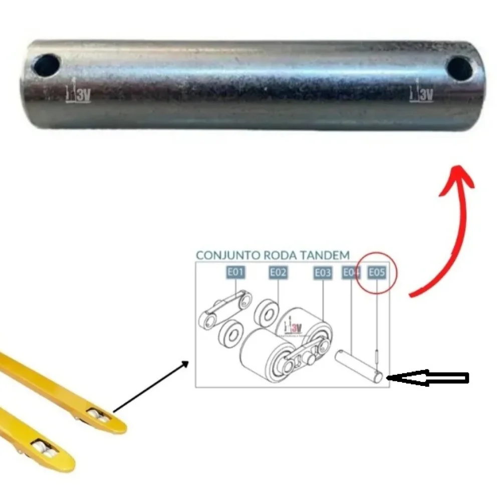 Eixo Conjunto Rodas Pequenas Paleteira