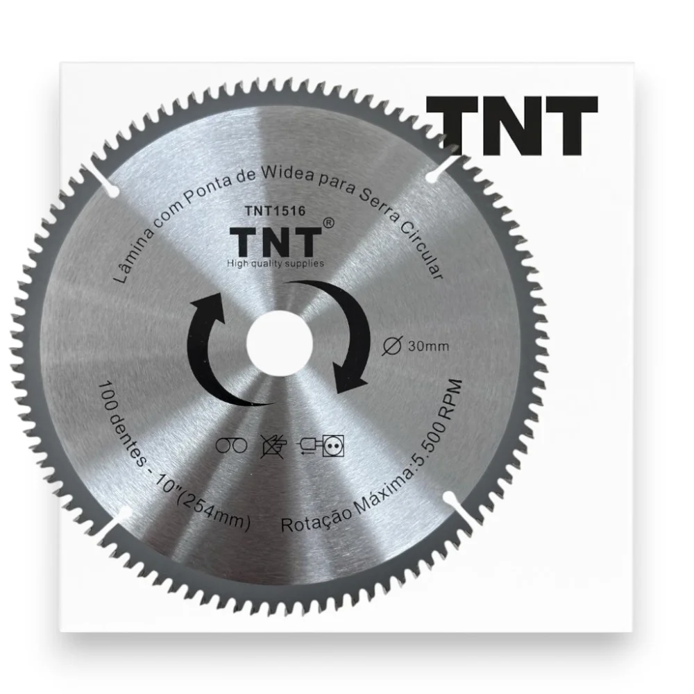 Lâmina Serra Circular Alumínio Tnt 254X30X100 Dentes (10")