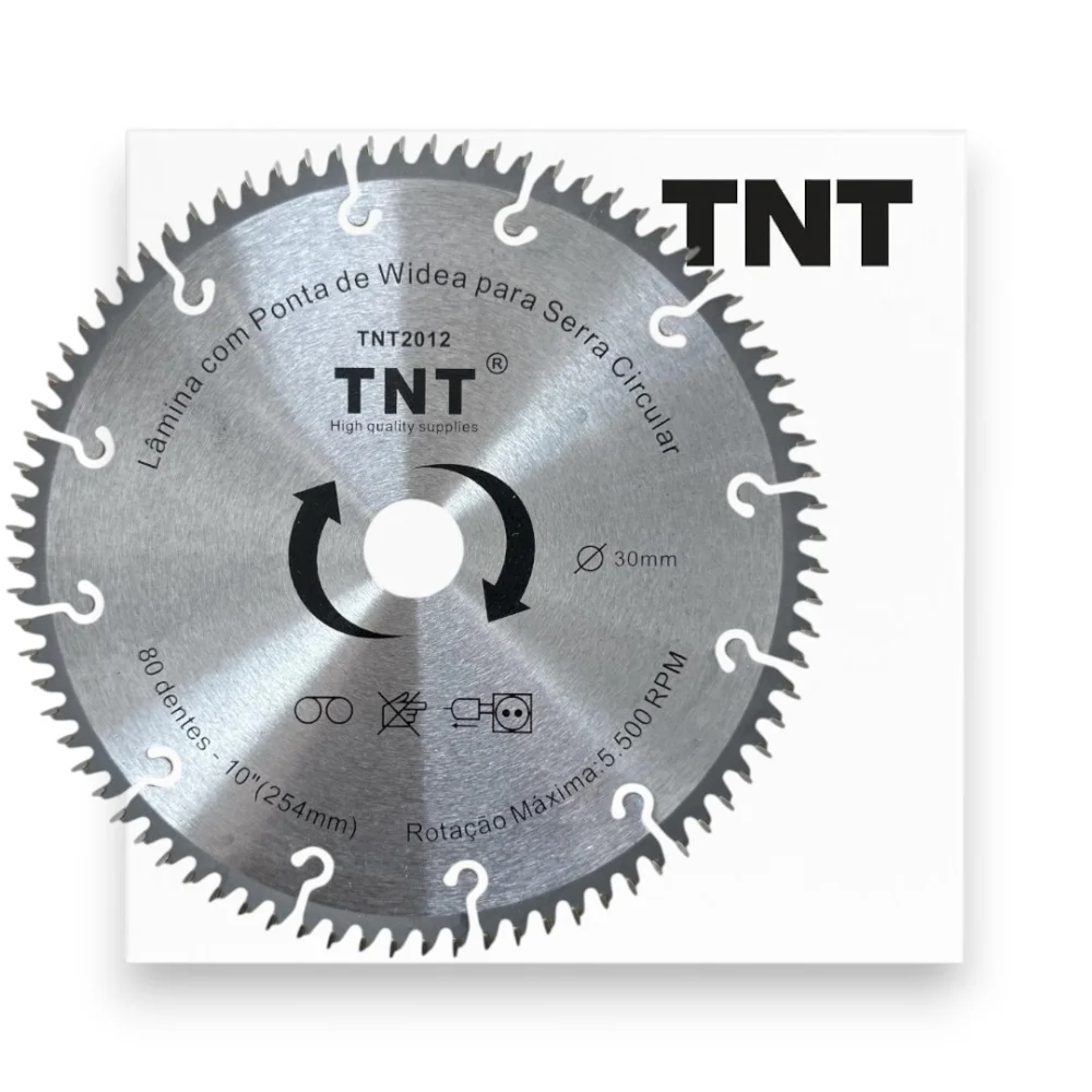 Lâmina Serra Circular Mdf Mdp Tnt 254X30X80 Dentes (10")