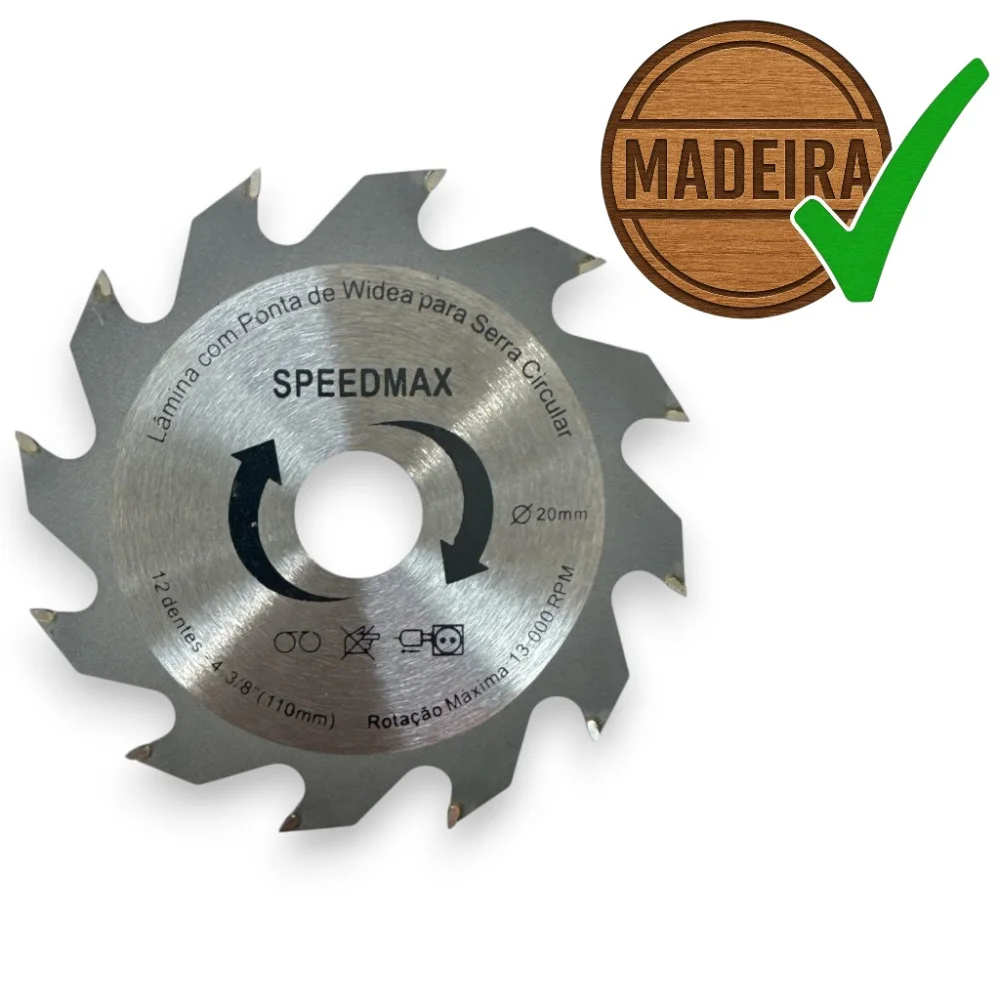 Lâmina Serra Circular Madeira Speedmax 110X20X12 Dentes (4. 3/8")