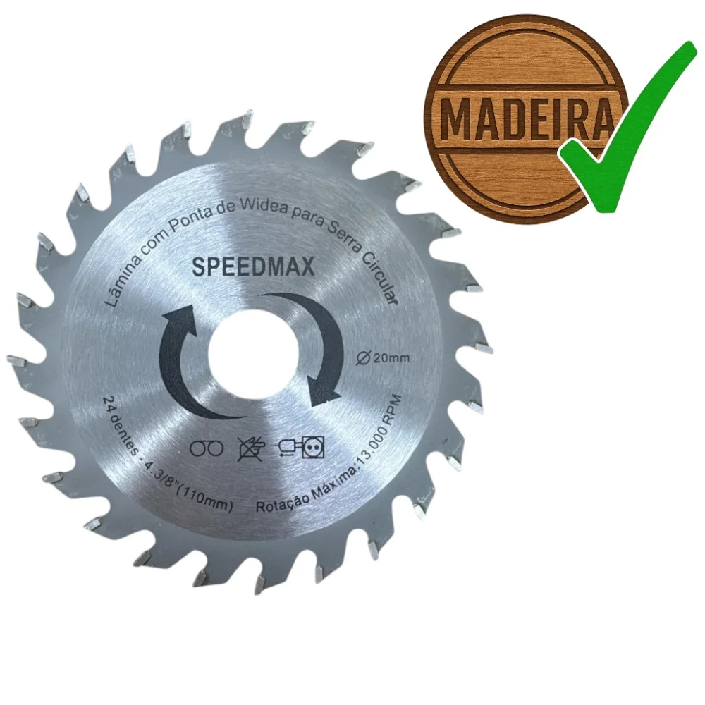 Lâmina Serra Circular Madeira Speedmax 110X20X24 Dentes (4. 3/8")