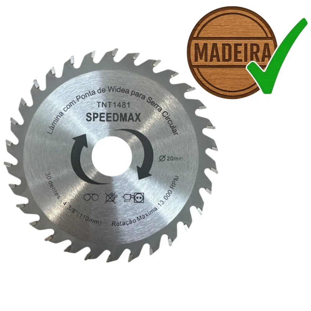 Lâmina Serra Circular Madeira Speedmax 110X20X30 Dentes (4. 3/8")