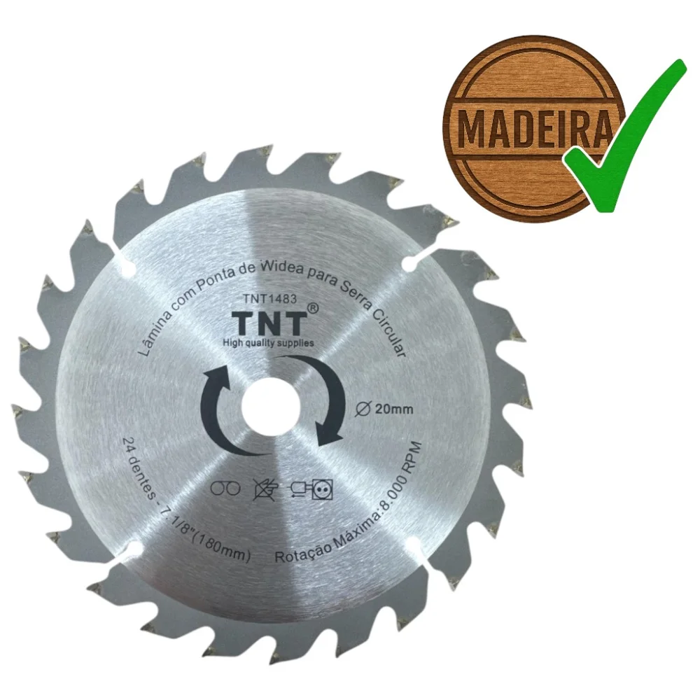 Lâmina Serra Circular Madeira Tnt 180X20X24 Dentes (7. 1/8")