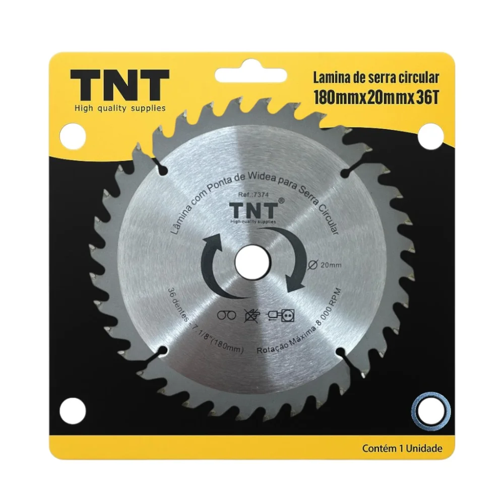 Lâmina Serra Circular Madeira Tnt 180X20X36 Dentes (7. 1/8")