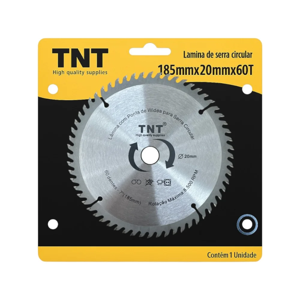 Lâmina Serra Circular Madeira Tnt 180X20X60 Dentes (07")