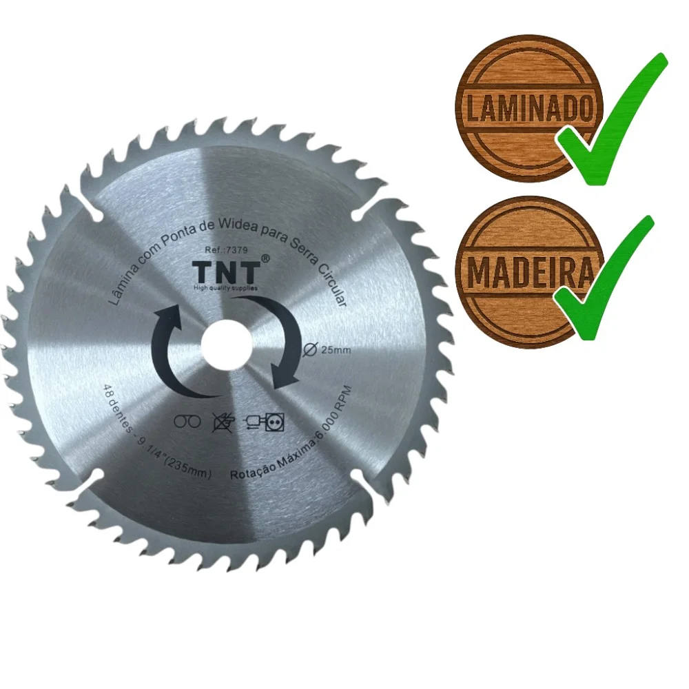 Lâmina Serra Circular Madeira Tnt 235X25.4X48 Dentes (9. 1/4")