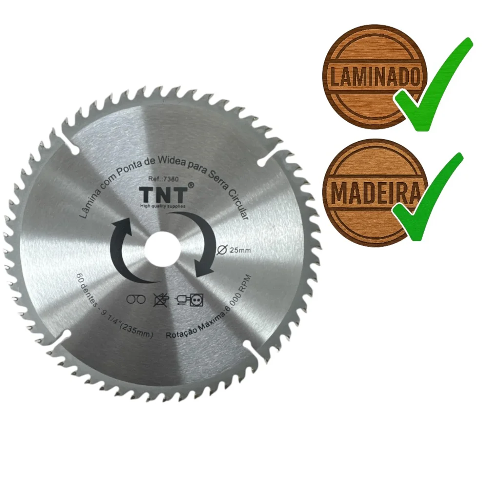 Lâmina Serra Circular Madeira Tnt 235X25.4X60 Dentes (9. 1/4")