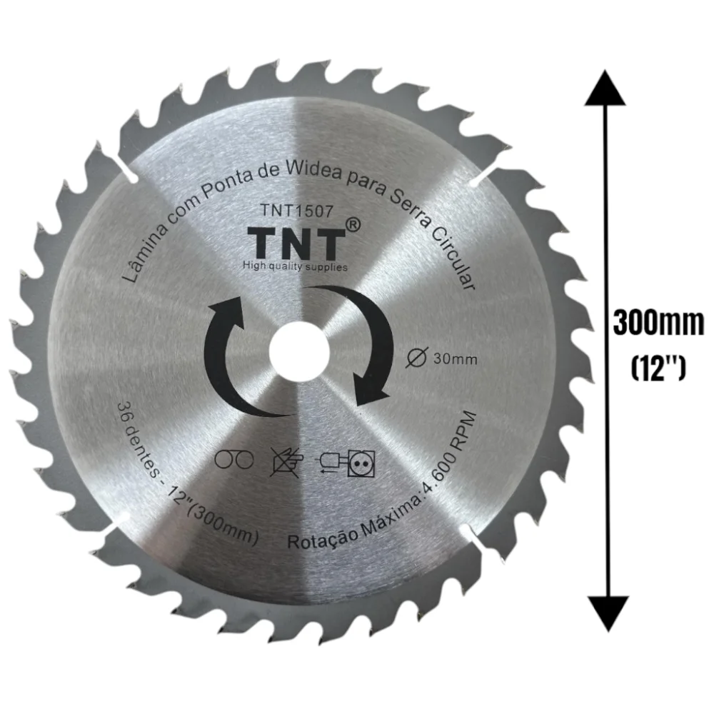 Lâmina Serra Circular Madeira Tnt 300X30X36 Dentes (12")